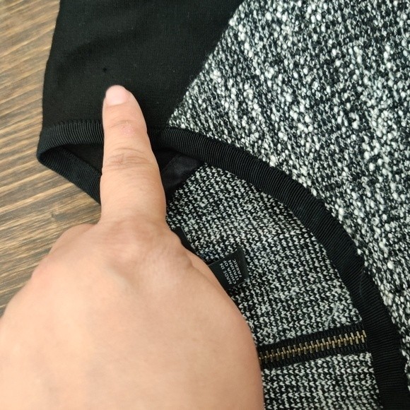 Eileen Fisher Color Block Neck Dress w/ Ponte & Tweedy Knitted Detail. Size XS - Picture 12 of 12